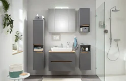 Saphir Badmöbel-Set »Quickset 2-teilig, Keramik-Aufsatzbecken mit LED-Spiegelschrank« 2 Stk. tlg.