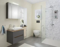 Saphir Badmöbel-Set »Quickset 2-teilig, Keramik-Aufsatzbecken mit LED-Spiegelschrank« 2 Stk. tlg.