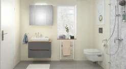 Saphir Badmöbel-Set »Quickset 2-teilig, Keramik-Aufsatzbecken mit LED-Spiegelschrank« 2 Stk. tlg.