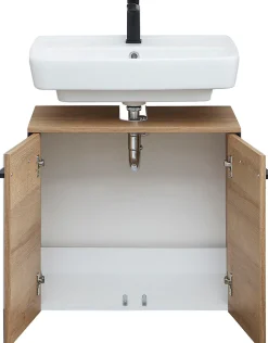 Saphir Badmöbel-Set »Quickset 395 3-teilig, Waschbeckenunterschrank mit LED-Spiegelschrank« 4 Stk. tlg.