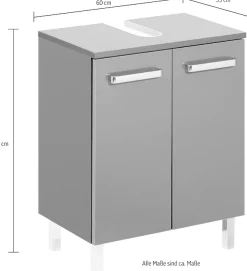 Saphir Badmöbel-Set »Quickset 311 6-teilig, Waschbeckenunterschrank und LED-Spiegelschrank« Set, 6 Stk. tlg.