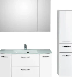 Saphir Badmöbel-Set »Quickset 326, 4-teilig, mit Glaswaschtisch« 4 Stk. tlg.