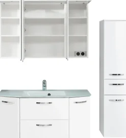 Saphir Badmöbel-Set »Quickset 326, 4-teilig, mit Glaswaschtisch« 4 Stk. tlg.