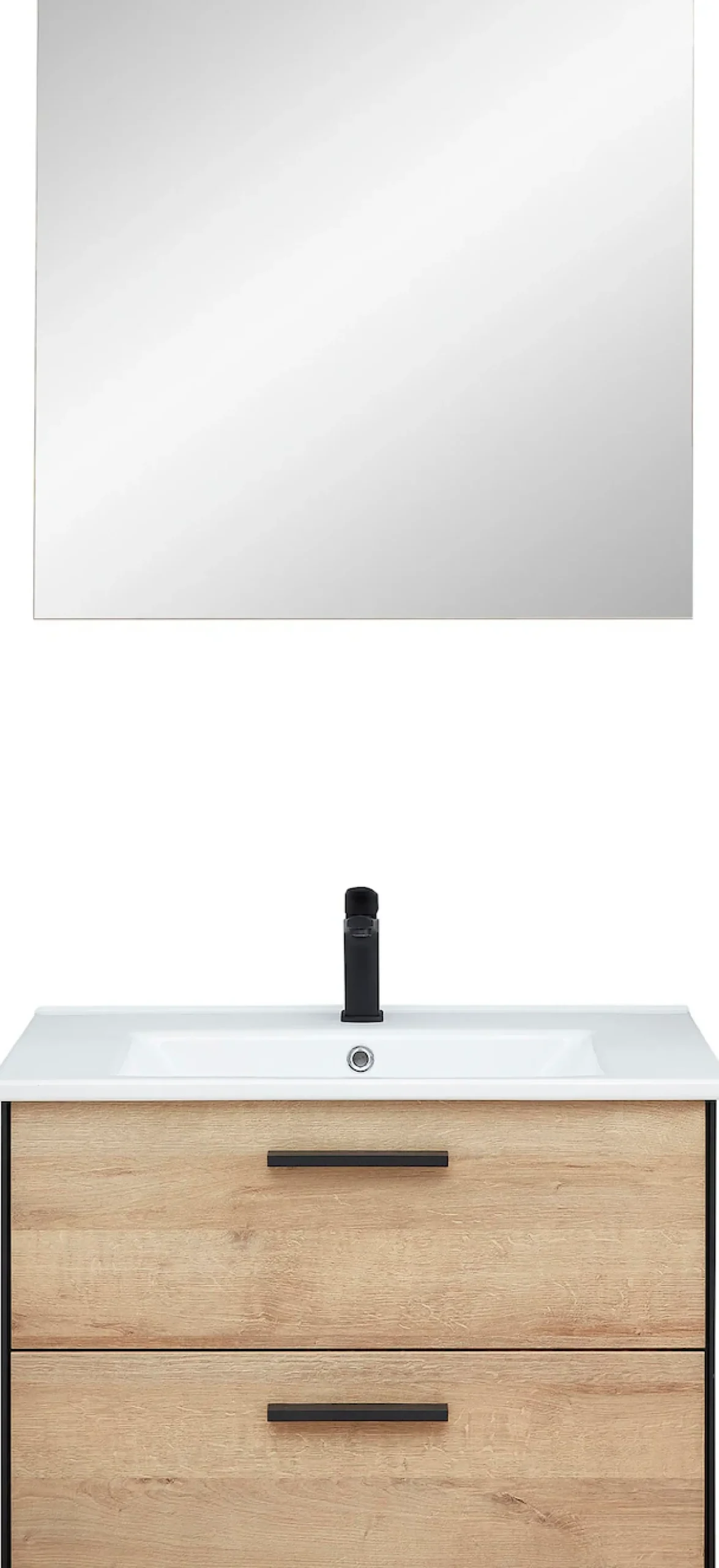 Saphir Badmöbel-Set »Quickset 395 2-teilig, Keramik-Waschtisch mit LED-Spiegel, 75 cm breit« 2 Stk. tlg.