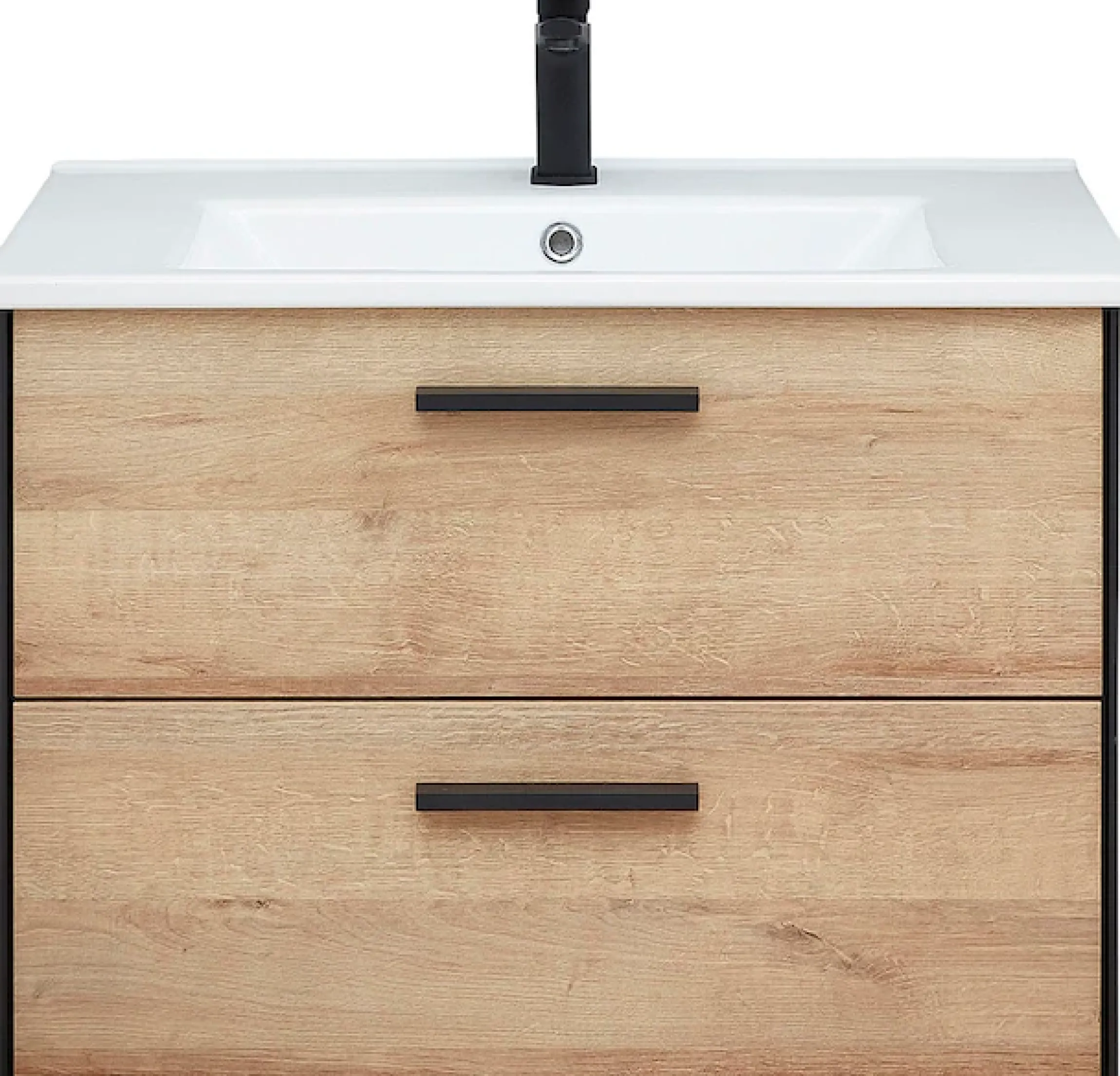 Saphir Badmöbel-Set »Quickset 395 2-teilig, Keramik-Waschtisch mit LED-Spiegel, 75 cm breit« 2 Stk. tlg.