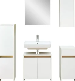 Saphir Badmöbel-Set »Quickset 100, 5-teilig, mit Holzeinlegeböden, 94cm breit« 5 Stk. tlg.