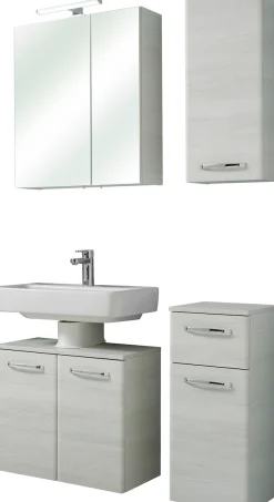 Saphir Badmöbel-Set »Quickset 936 4-teilig, Waschbeckenunterschrank mit LED-Spiegelschrank« Set, 4 Stk. tlg.