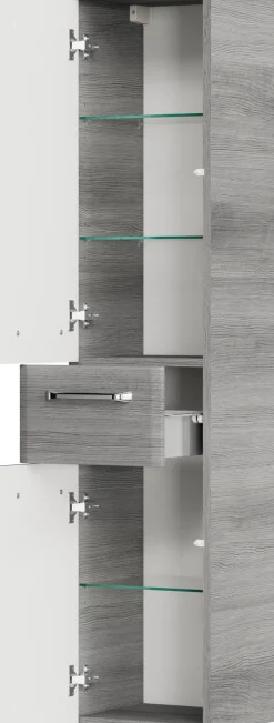 Saphir Badmöbel-Set »Quickset 328 5-teilig, mit Waschbeckenunterschrank, LED-Spiegelschrank« Set, 5 Stk. tlg.