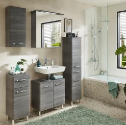 Saphir Badmöbel-Set »Quickset 328 5-teilig, mit Waschbeckenunterschrank, LED-Spiegelschrank« Set, 5 Stk. tlg.