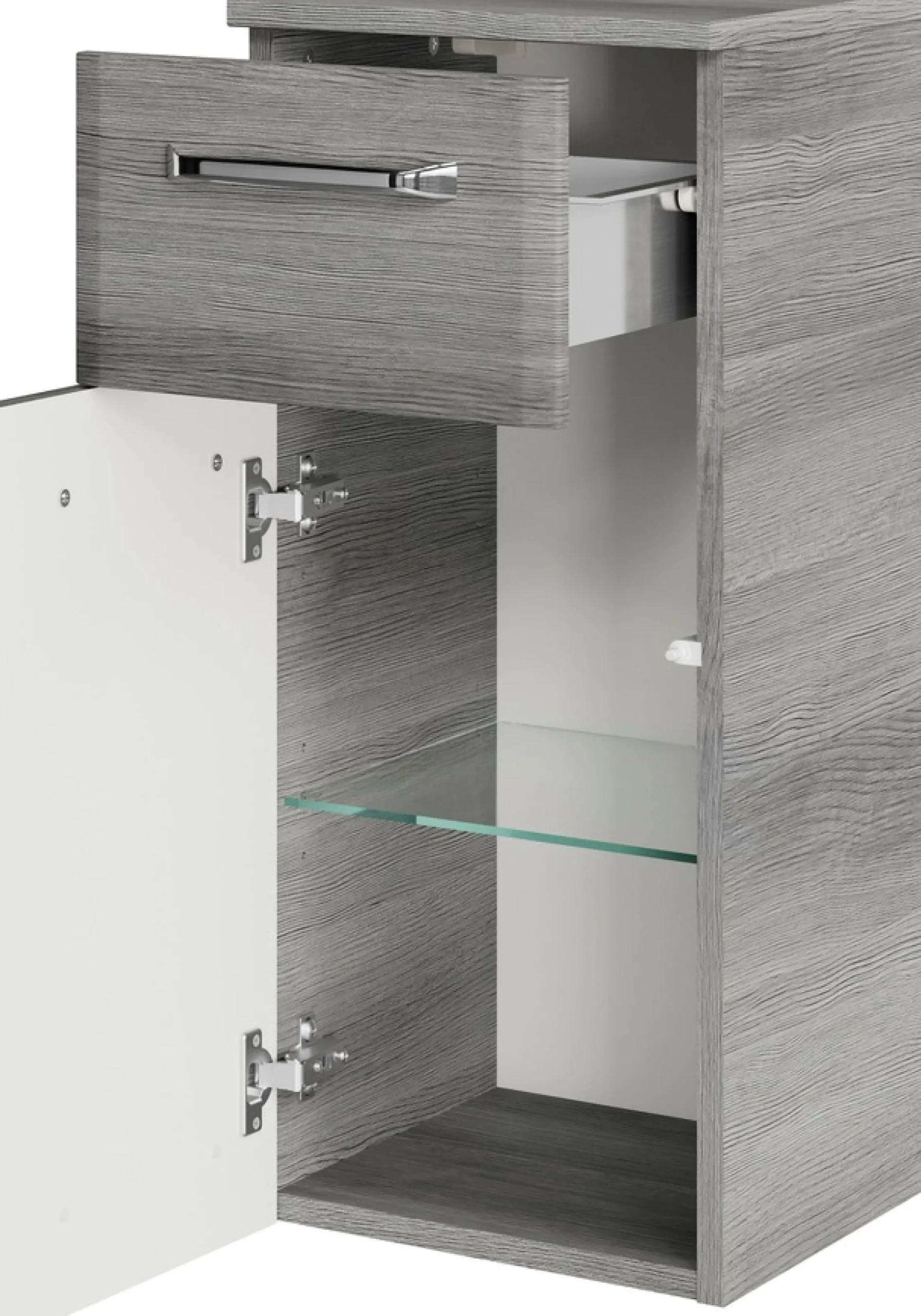 Saphir Badmöbel-Set »Quickset 328 5-teilig, mit Waschbeckenunterschrank, LED-Spiegelschrank« Set, 5 Stk. tlg.
