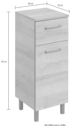 Saphir Badmöbel-Set »Quickset 919 5-teilig, Waschbeckenunterschrank mit LED-Spiegel« 5 Stk. tlg.