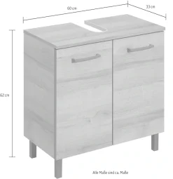 Saphir Badmöbel-Set »Quickset 919 5-teilig, Waschbeckenunterschrank mit LED-Spiegel« 5 Stk. tlg.