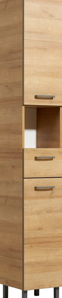 Saphir Badmöbel-Set »Quickset 919 5-teilig, Waschbeckenunterschrank mit LED-Spiegel« 5 Stk. tlg.