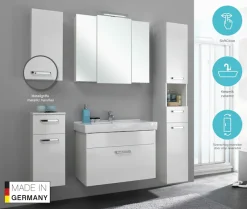 Saphir Badmöbel-Set »Quickset 2-teilig, Keramikwaschtisch mit LED-Spiegelschrank, Bad-Set« 2 Stk. tlg.