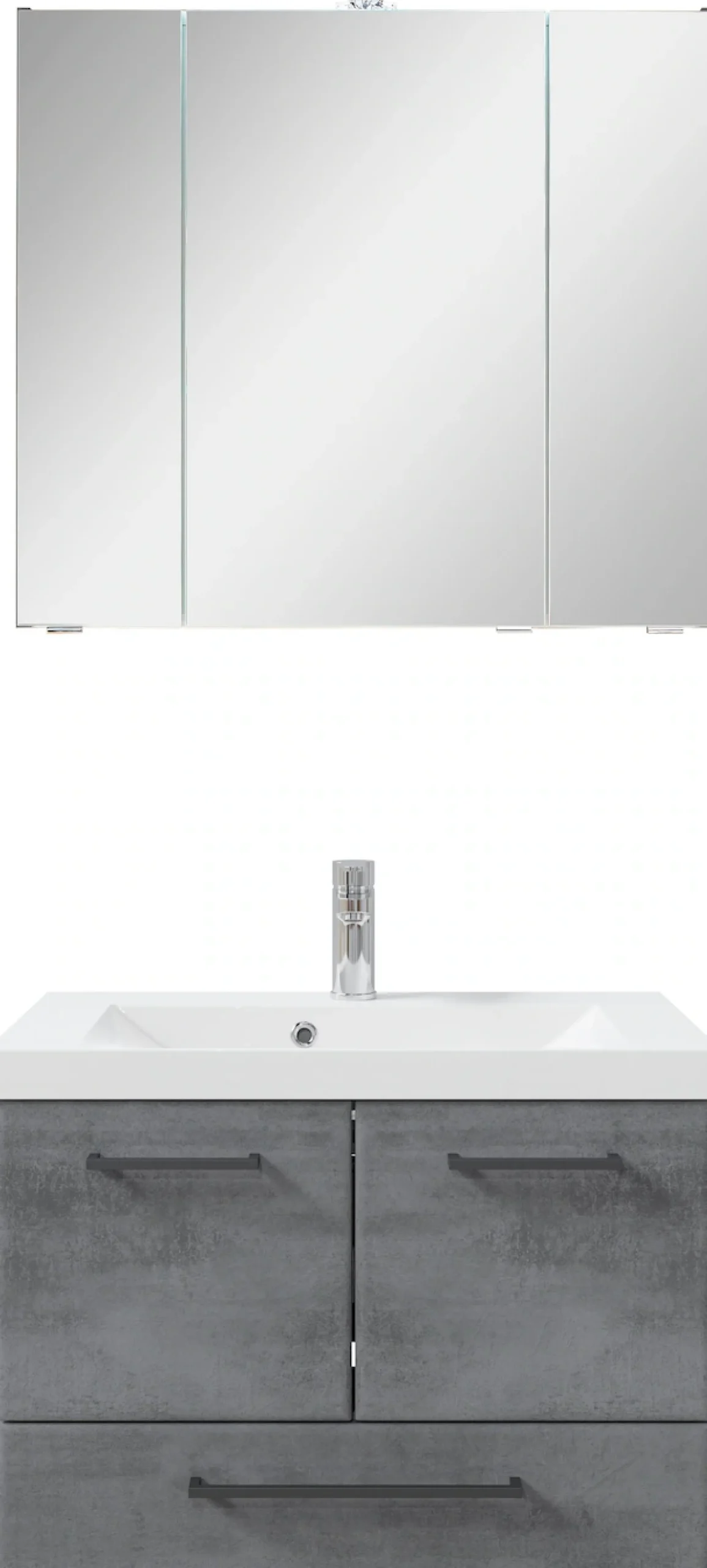 Saphir Badmöbel-Set »Quickset 945 2-teilig, Mineralmarmor-Waschtisch und LED-Spiegelschrank« 2 Stk. tlg.