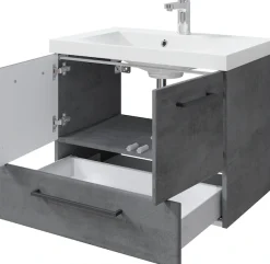 Saphir Badmöbel-Set »Quickset 945 2-teilig, Mineralmarmor-Waschtisch und LED-Spiegelschrank« 2 Stk. tlg.