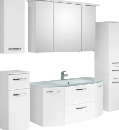 Saphir Badmöbel-Set »Quickset 326, 6-teilig, mit Glaswaschtisch« 6 Stk. tlg.