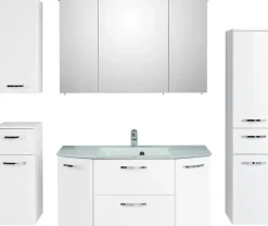 Saphir Badmöbel-Set »Quickset 326, 6-teilig, mit Glaswaschtisch« 6 Stk. tlg.