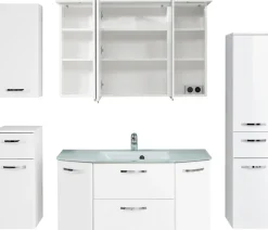 Saphir Badmöbel-Set »Quickset 326, 6-teilig, mit Glaswaschtisch« 6 Stk. tlg.