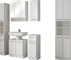 Saphir Badmöbel-Set »Quickset 953 6-teilig, Waschbeckenunterschrank und LED-Spiegelschrank« Set, 6 Stk. tlg.