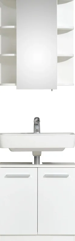 Saphir Badmöbel-Set »Quickset 335 2-teilig, Waschbeckenunterschrank mit LED-Spiegelschrank« 2 Stk. tlg.