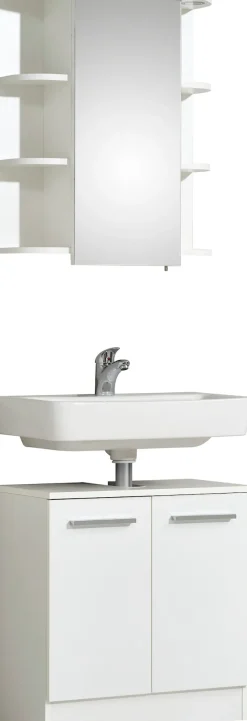 Saphir Badmöbel-Set »Quickset 335 2-teilig, Waschbeckenunterschrank mit LED-Spiegelschrank« 2 Stk. tlg.