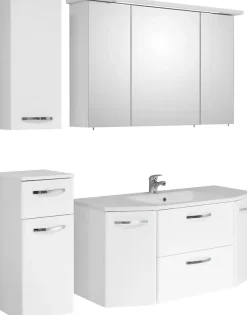 Saphir Badmöbel-Set »Quickset 326, 5-teilig, mit Mineralmarmorwaschtisch« 5 Stk. tlg.