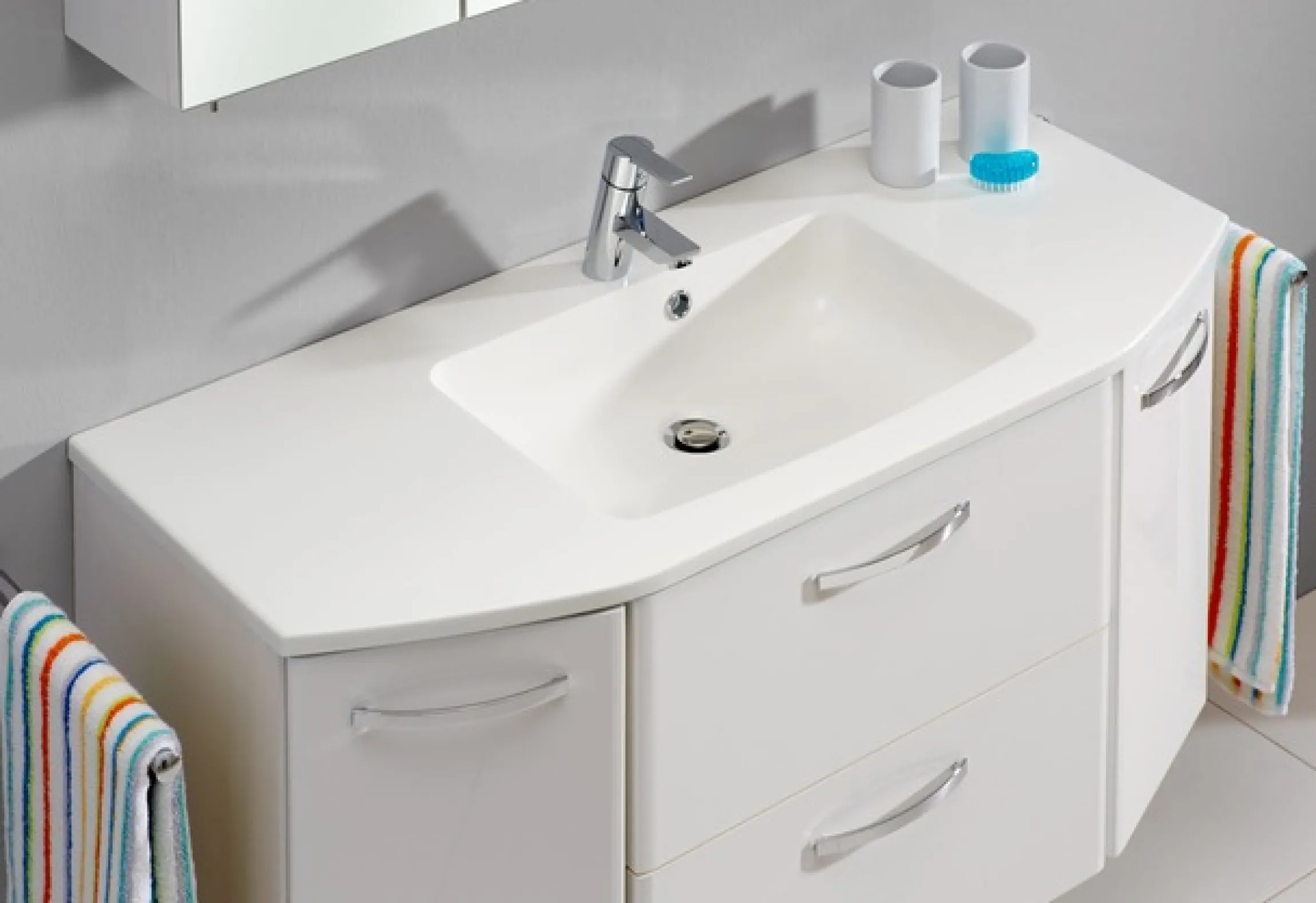 Saphir Badmöbel-Set »Quickset 326, 5-teilig, mit Mineralmarmorwaschtisch« 5 Stk. tlg.