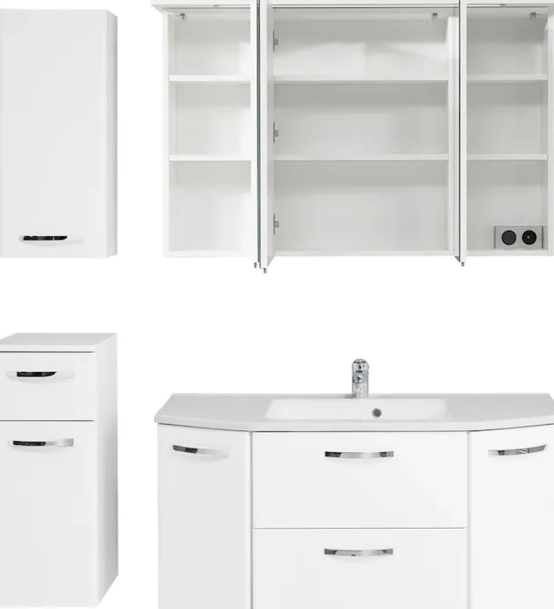 Saphir Badmöbel-Set »Quickset 326, 5-teilig, mit Mineralmarmorwaschtisch« 5 Stk. tlg.