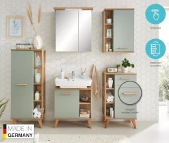 Saphir Badmöbel-Set »Quickset 2-teilig, Waschbeckenunterschrank mit LED-Spiegelschrank« 2 Stk. tlg.