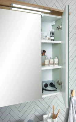 Saphir Badmöbel-Set »Quickset 2-teilig, Waschbeckenunterschrank mit LED-Spiegelschrank« 2 Stk. tlg.