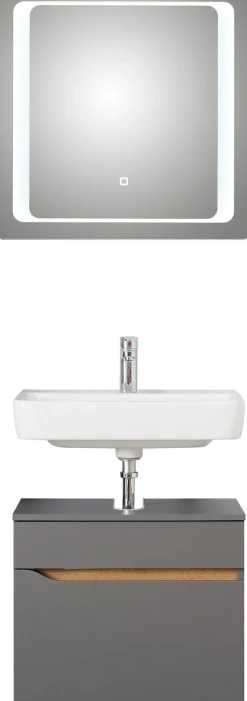 Saphir Badmöbel-Set »Quickset 2-teilig, Waschbeckenunterschrank mit LED-Spiegel« 2 Stk. tlg.