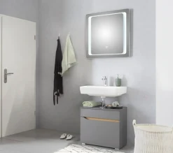 Saphir Badmöbel-Set »Quickset 2-teilig, Waschbeckenunterschrank mit LED-Spiegel« 2 Stk. tlg.