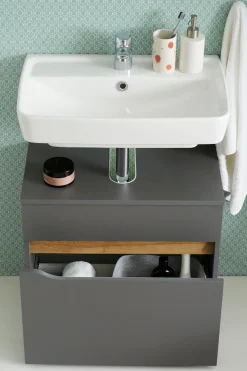 Saphir Badmöbel-Set »Quickset 2-teilig, Waschbeckenunterschrank mit LED-Spiegel« 2 Stk. tlg.