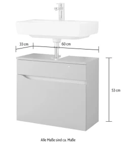 Saphir Badmöbel-Set »Quickset 2-teilig, Waschbeckenunterschrank mit LED-Spiegel« 2 Stk. tlg.