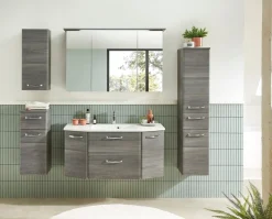 Saphir Badmöbel-Set »Quickset 5-teilig, Mineralmarmor-Waschtisch und LED-Spiegelschrank« 6 Stk. tlg.