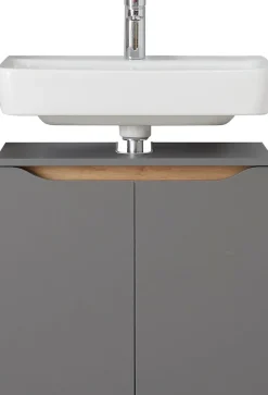 Saphir Badmöbel-Set »Quickset 3-teilig, Waschbeckenunterschrank mit LED-Spiegel« 3 Stk. tlg.