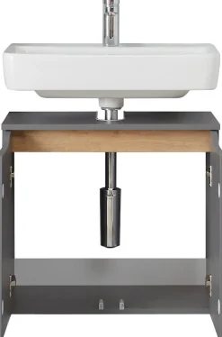 Saphir Badmöbel-Set »Quickset 3-teilig, Waschbeckenunterschrank mit LED-Spiegel« 3 Stk. tlg.