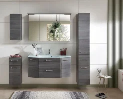 Saphir Badmöbel-Set »Quickset 5-teilig, Glaswaschtisch und LED-Spiegelschrank« 6 Stk. tlg.