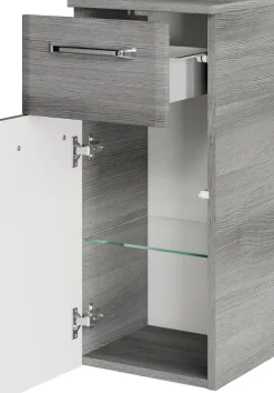 Saphir Badmöbel-Set »Quickset 5-teilig, Glaswaschtisch und LED-Spiegelschrank« 6 Stk. tlg.