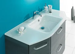 Saphir Badmöbel-Set »Quickset 5-teilig, Glaswaschtisch und LED-Spiegelschrank« 6 Stk. tlg.