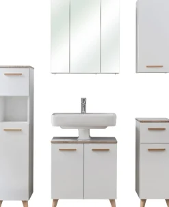 Saphir Badmöbel-Set »Quickset 931 5-teilig, Waschbeckenunterschrank und LED-Spiegelschrank« Set, 5 Stk. tlg.