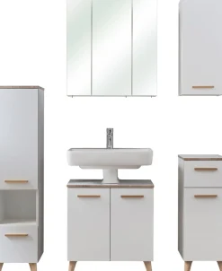 Saphir Badmöbel-Set »Quickset 931 5-teilig, Waschbeckenunterschrank und LED-Spiegelschrank« Set, 5 Stk. tlg.