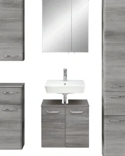 Saphir Badmöbel-Set »Quickset 328 5-teilig, Waschbeckenunterschrank mit LED-Spiegelschrank« 5 Stk. tlg.