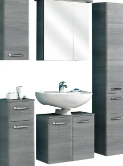 Saphir Badmöbel-Set »Quickset 328 5-teilig, Waschbeckenunterschrank mit LED-Spiegelschrank« 5 Stk. tlg.