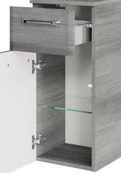 Saphir Badmöbel-Set »Quickset 328 5-teilig, Waschbeckenunterschrank mit LED-Spiegelschrank« 5 Stk. tlg.