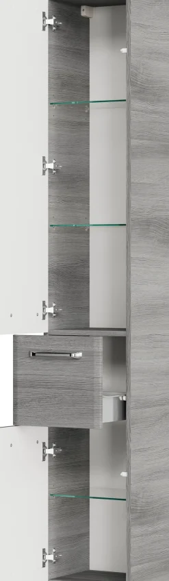 Saphir Badmöbel-Set »Quickset 328 5-teilig, Waschbeckenunterschrank mit LED-Spiegelschrank« 5 Stk. tlg.