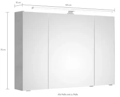 Saphir Badmöbel-Set »Quickset 945 3-teilig, Keramik-Waschtisch mit LED-Spiegelschrank« 4 Stk. tlg.