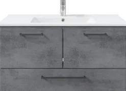 Saphir Badmöbel-Set »Quickset 945 3-teilig, Keramik-Waschtisch mit LED-Spiegelschrank« 4 Stk. tlg.