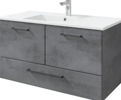 Saphir Badmöbel-Set »Quickset 945 3-teilig, Keramik-Waschtisch mit LED-Spiegelschrank« 4 Stk. tlg.